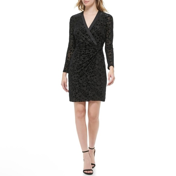 Tommy Hilfiger Dresses & Skirts - Tommy Hilfiger Women's Sheath Knit Long Sleeve Surplus Neckline Dress Sz 12